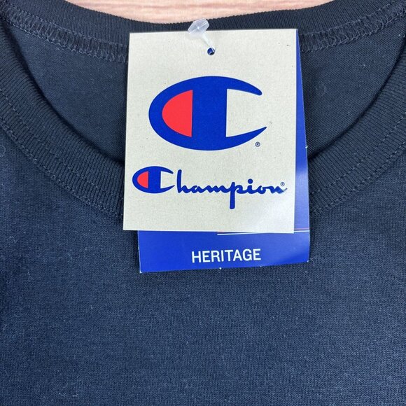 Champion Mens Black T-Shirt  Medium Heritage Heavyweight Fabric - Picture 10 of 10